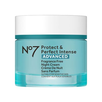 No7 Protect &amp; Perfect Intense Advanced Night Cream Fragrance Free - Vitamin E &amp; Shea Butter Face Cream - Fine Line Reducing Moisturizer with Collagen Peptide Technology (1.69 fl oz)