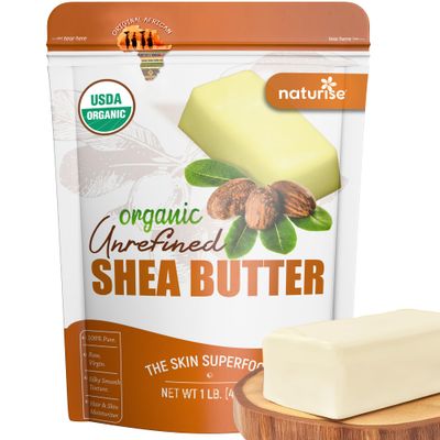 Naturise - African Shea Butter Raw Organic, Pure Shea Butter Raw Organic for Skin and Hair, Shea African Butter Skin Moisturizer, Raw Shea Butter Without Artificial Fillers &amp; GMOs, 1 lb