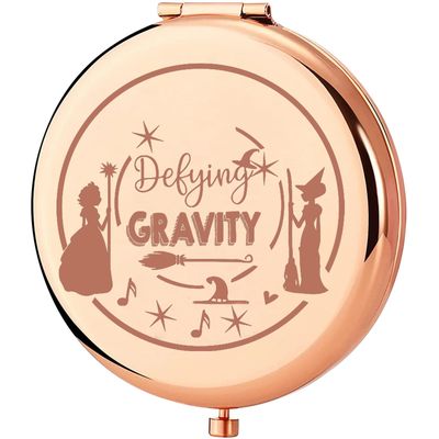 KEYCHIN Witch Pocket Mirror Elphaba and Glinda Fans Gifts Defying Gravity Witch Compact Makeup Mirror Broadway Elphaba and Glinda Witch Merch (Defying Gravity-RG)