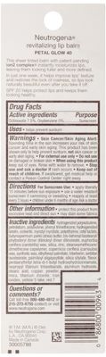 Neutrogena Revitalizing and Moisturizing Tinted Lip Balm with Sun Protective Broad Spectrum SPF 20 Sunscreen, Lip Soothing Balm with a Sheer Tint in Color Petal Glow 40, .15 oz