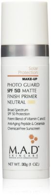 M.A.D SKINCARE SOLAR PROTECTION: Photo Guard SPF 50 Matte Finish Primer: Neutral - 30g