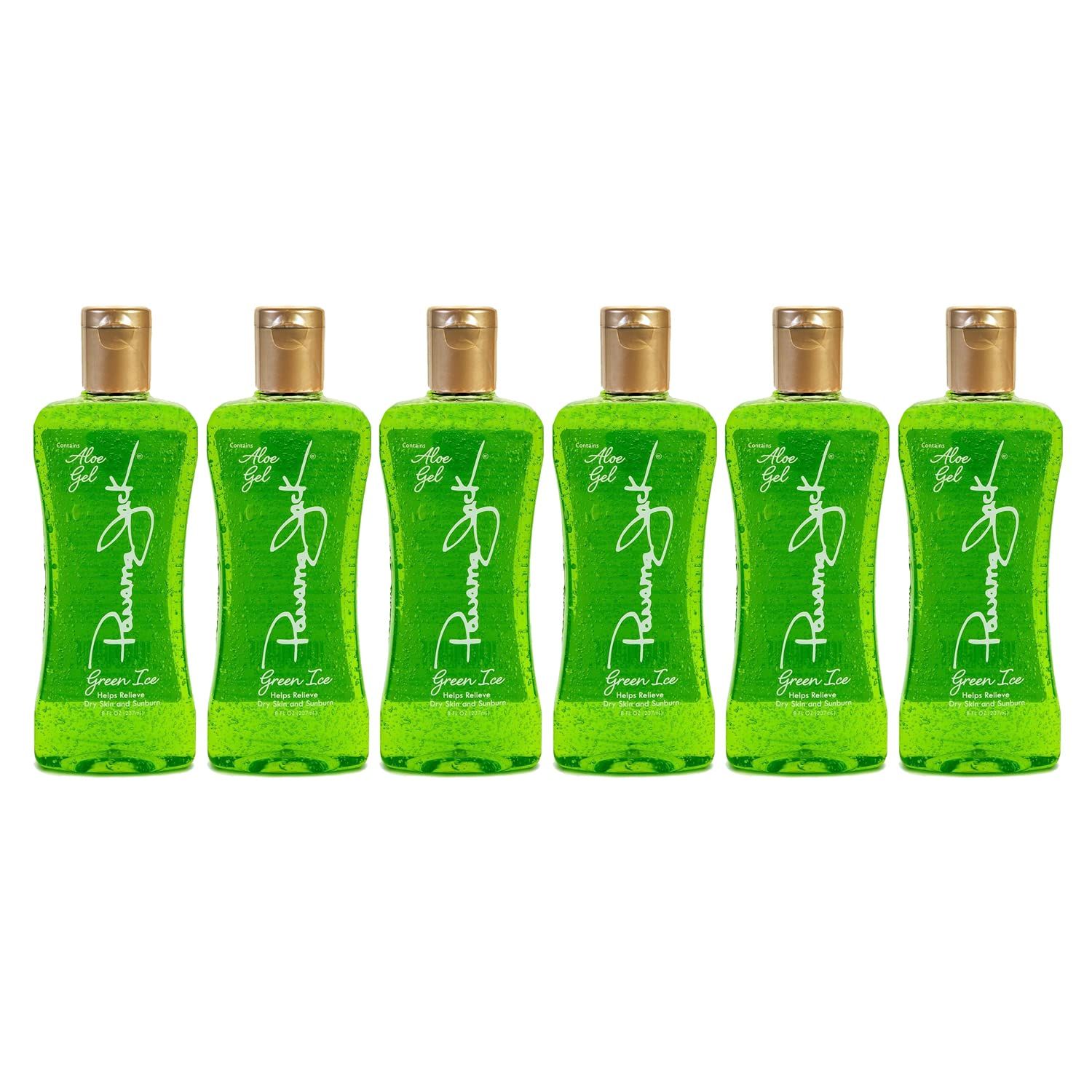 Panama Jack Green Ice Gel - Aloe Vera After Sun Formula Contains No Alcohol, Helps Preserve Tan, Relieves &amp; Moisturizes Dry Skin &amp; Sunburn, 8 FL OZ (Pack of 6)
