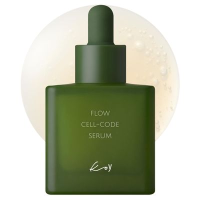 KOY Flow Cell-Code Serum - Skin Regeneration Facial Serum - Crithmum Maritimum(Rock Samphire), Rose Water, Oxygen Water for Refreshing, Nourishing, Rejuvenating - Korean Skin Care, 1.69 fl.oz