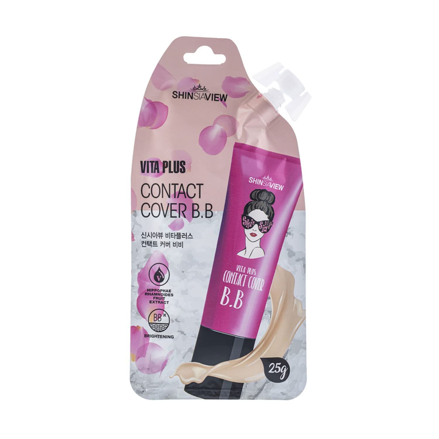 SHINSIAVIEW Vita Plus Contact Cover BB Cream Trave Size Makeup Base Matte Coverage for Light to Medium Skin Tones