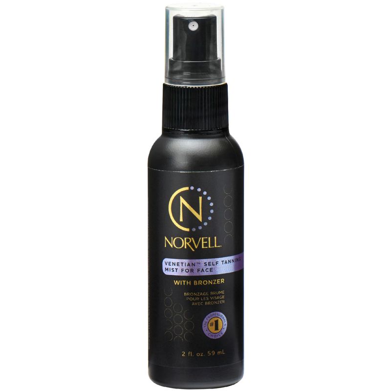 Norvell Venetian Sunless Self Tanning Mist for Face - Non Comedogenic Facial Bronzing Tanner Spray for Natural Sun-Kissed Glow, 2 fl.oz.