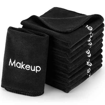 Macarrie 48 Pcs Makeup Towels Mom Gifts Bulk for Women Valentine&#39;s Day Employee 12 x 12 Inch Make up Cloth Microfiber Washcloth Reusable Remover Face Skin Cleaning Soft Absorbent Spa Facial(Black)