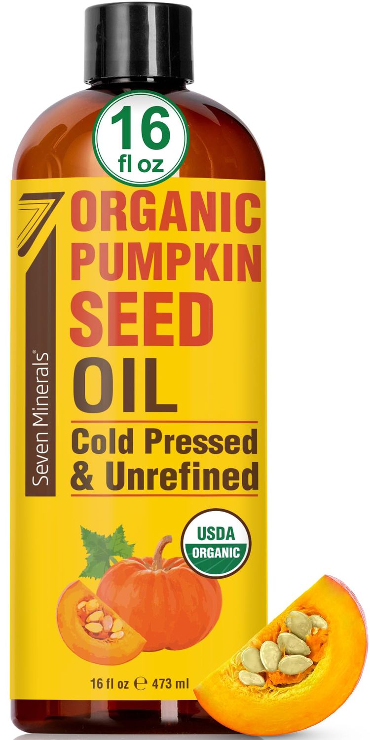 NEW Pumpkin Seed Oil for Hair Growth, Face, &amp; Body - Big 16oz Bottle - USDA Organic, Cold-Pressed, &amp; Hexane Free - Lightweight, Non-Greasy, &amp; Deeply Moisturizing for Scalp, Skin, &amp; Hair