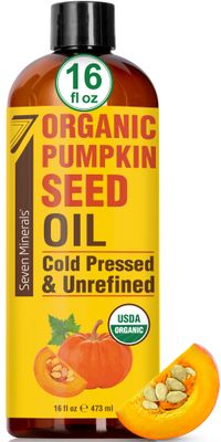 NEW Pumpkin Seed Oil for Hair Growth, Face, &amp; Body - Big 16oz Bottle - USDA Organic, Cold-Pressed, &amp; Hexane Free - Lightweight, Non-Greasy, &amp; Deeply Moisturizing for Scalp, Skin, &amp; Hair