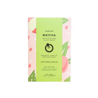 Maskeraide Matcha Green Tea Detoxifying Clay Mask with Kaolin Clay, Deep Cleaning, Detoxifying, Moisturizing, Anti Aging, Acne Clearing &amp; Blackhead Remover Mask, Korean Skincare (Sleeve - 3 Uses)
