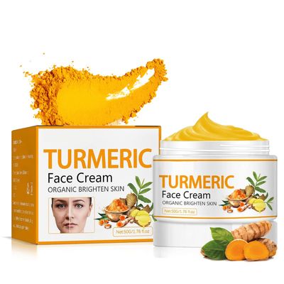 Turmeric Face Cream for Face - Natural Turmeric Moisturizer Cream for Soothing &amp; Hydrating - Vitamin C Turmeric Anti Aging Face Cream Smoothes Fine Lines, Daily Moisturizer for Face and Body 50g