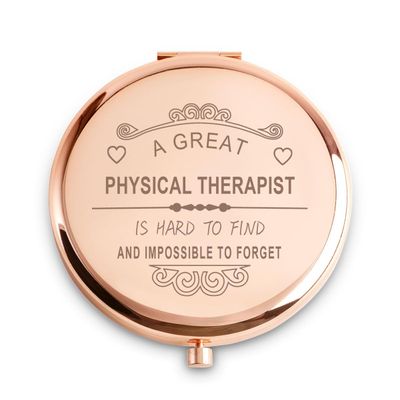 Physical Therapist Gifts for Women, Personalized Engraved Compact Mirrors, Unique Female Physical Therapist Presents for Valentines Day, Retirement, Appreciation, Thank You