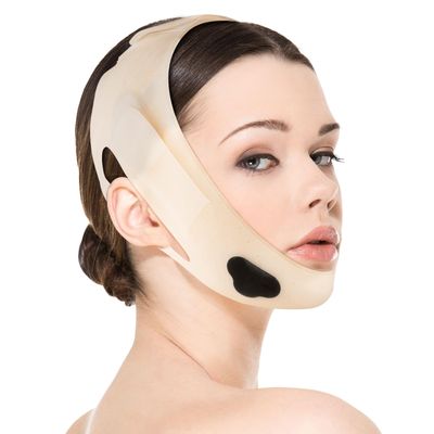 Upgrated V-silicone Face Lift Tape Face Strap,Soft Silicone Chin Strap for Women 23-27 Inches,Double Chin Reducer,Chin Strap For Sleeping (Skin)
