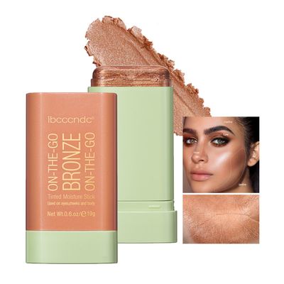 Hulyfw Cream Contour Stick,Versatile Bronzer Facial Contouring Stick,Long Lasting Highlighter Waterproof Facial Shaping,Buildable Highlight Contour Makeup Natural Radiant Look,03 Rich Glow