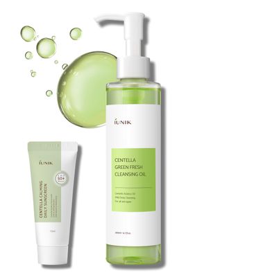 IUNIK Centella Asiatica Cleansing Oil - Pore &amp; Sebum Control Oil Cleanser | Makeup &amp; Sunscreen Remover for Women &amp; Men Dry Oily Sensitive Acne-prone Skin Gentle Face &amp; Body Wash Korean Skincare