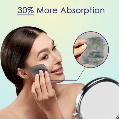 Natural Oil Blotting Sheets for Face - 1pack 105 Sheets, Blotting Papers for Face, Oil Absorbing Sheets for Face, Skincare & Makeup, A Must Have for Beauty and Facial Care