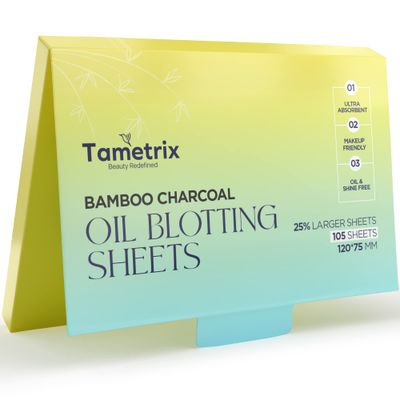 Natural Oil Blotting Sheets for Face - 1pack 105 Sheets, Blotting Papers for Face, Oil Absorbing Sheets for Face, Skincare &amp; Makeup, A Must Have for Beauty and Facial Care