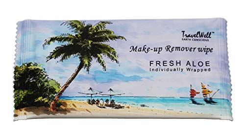 Travel Well Makeup Remover Wipes Bulk, Individually Wrapped Natural Fresh Aloe Travel Packs Elderly Bathing Cleansing Wipes - 500 Count per Package | Travel Size Toiletries | Hotel Toiletries Bulk Set
