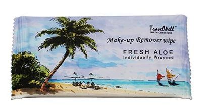 Travel Well Makeup Remover Wipes Bulk, Individually Wrapped Natural Fresh Aloe Travel Packs Elderly Bathing Cleansing Wipes - 500 Count per Package | Travel Size Toiletries | Hotel Toiletries Bulk Set