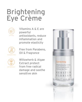 Kerstin Florian Brightening Eye Creme | Anti Aging Under Eye Cream | Effective Ingredients to Reduce Dark Circles, Puffiness, Fine Lines &amp; Wrinkles (.5 fl oz)