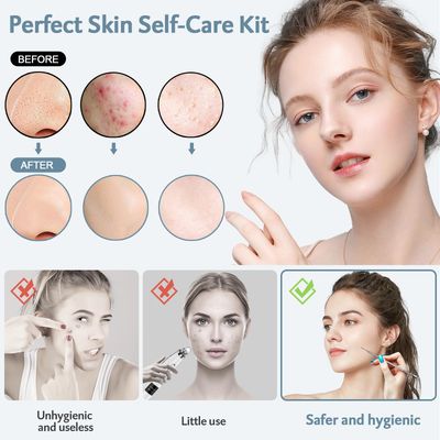 MENOLY Pimple Popper Tool Kit 10 Pcs, Pimple Blackhead Remover Tool Zit Popper for Blemish, Pimple Comedone Extractor Acne Tool for Blackheads, Acnes, Whiteheads Nose Face Tools with Leather Bag