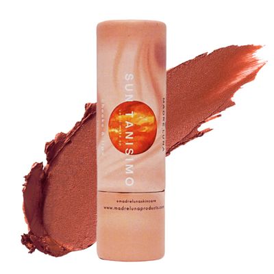 MADRE LUNA AYURVEDIC SKIN CARE, Cheeks &amp; Lips, Natural Look, Deep Hydratation. (Sun Tanisimo) Natural Bronzer, 2-IN-1 Tint, With Cocoa Butter, Enriched With Ashwagandha &amp; Manjistha.