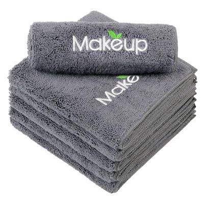 Orighty Makeup Remover Wash Cloths - Super Soft &amp; Quick Dry Microfiber Face Towel, Absorbent Washcloths for Cleansing, Fingertip Face Towels for Makeup Removal, 13 x 13 inch, Pack of 1, 6 Count, Grey
