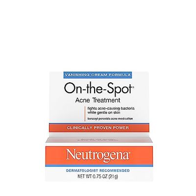 Neutrogena On-The-Spot Acne Treatment Gel with Benzoyl Peroxide - Gentle Face Acne Medicine for Acne Prone Skin, 0.75 oz