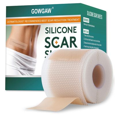 Medical Grade Silicone Scar Sheets, Silicone Scar Tape (1.6x 60 Roll-1.5M), Professional Scar Removal Treatment, Reusable Silicone Scar Strip for Keloid, C-Section, Surgery, Burns, Acne Etc