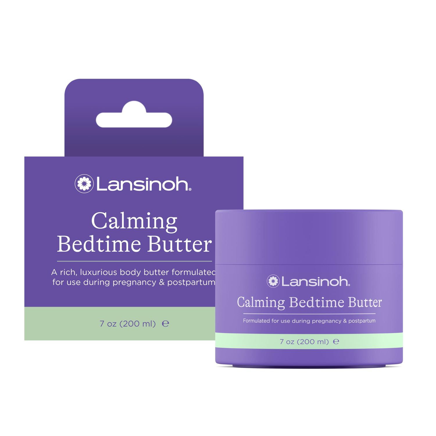 Lansinoh Magnesium Bedtime Butter Body Lotion for Pregnant Moms, Calm Magnesium Lotion for Aching Muscles, Lotion for Women &amp; Soothing Massage Sleep Aid, Promote Relaxation, Help Ease Cramps, 7 oz.