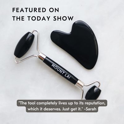 Mount Lai - The Black Obsidian Facial Spa Set | Obsidian Face Roller and Gua Sha Set | Gua Sha Tools to Relieve Muscle Tension and Reduce Puffiness | Anti aging skin care sets for women