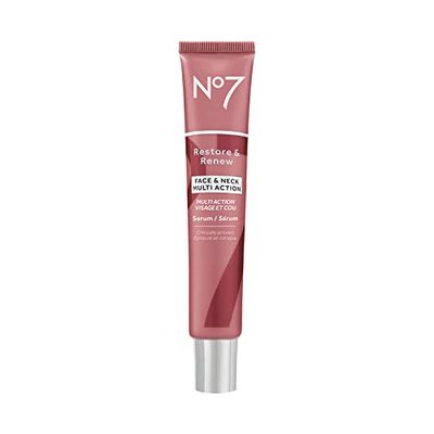 No7 Restore &amp; Renew Multi-Action Face &amp; Neck Serum - Anti Aging Serum for Deep Wrinkle Repair - Collagen Infused Face Serum with a Hydrating Blend of Hibiscus Peptides &amp; Hyaluronic Acid (1.69 Fl Oz)