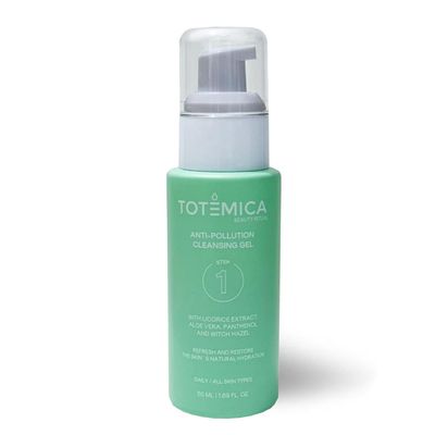 TOTEMICA Anti-Pollution Cleansing Gel, Refresh &amp; Restore Skin Hydration with Licorice, Aloe Vera &amp; Witch Hazel, Vegan, Sulfate-Free for All Skin Types (1.69 Fl Oz)