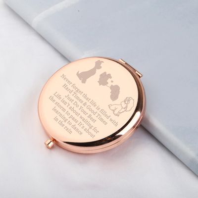 WSNANG Lady Dog Compact Mirror Cartoon Inspired Gifts Tr-amp Movie Fans Gifts Dog Lover Makeup Pocket Mirror (Dog Mirror)