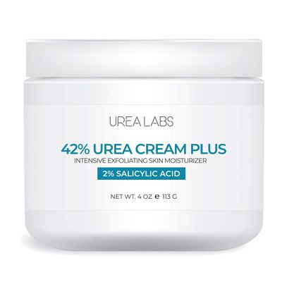 UREA LABS | 42% Urea Cream PLUS w/ 2% Salicylic Acid, 4 Oz Highest Potency Intensive Exfoliating Foot Cream Corn &amp; Callus Remover Skin Moisturizer to Soften Calluses, Damaged Skin &amp; Nails (1)
