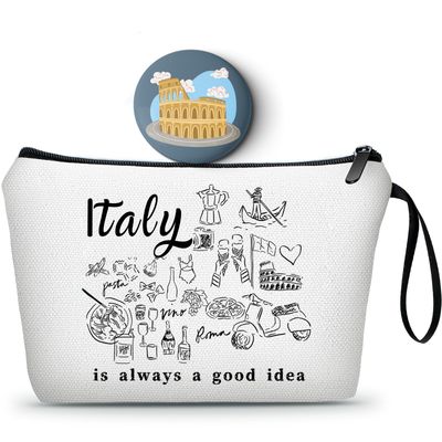SEAMOON Travel Gifts,Friend Gifts,Sister Birthday Gift Ideas,Unique Gifts for Women,Womens Birthday Gifts,Small Cosmetic Bag with Mirror,Girls Trip Gifts Favors,Italy Travel,Christmas Gifts