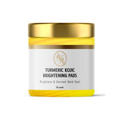Turmeric &amp; Kojic Infused Exfoliating &amp; Cleansing Pads for Discoloration, Dark Spots, Uneven Skin. Deep Clean &amp; Unclog Pores, Brighten, Glow &amp; Smooth Skin (Pack of 30)