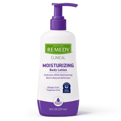 Medline Remedy Clinical Skin Cream Moisturizer, Fragrance-Free (8 fl oz), Nourishing for Dry Skin, Paraben and Sulfate-Free Lotion For Face and Body, Hypoallergenic Moisturizer for Sensitive Skin