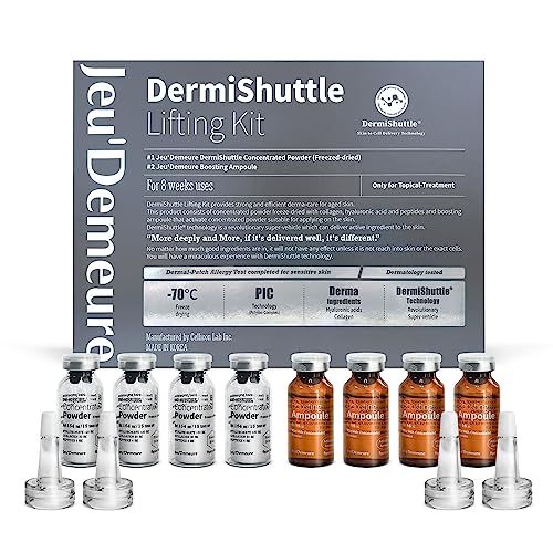 JEU&#39;DEMEURE Collagen, Peptide, Hyaluronic Acid Serum, Instant Face Lift Korean skin care Serum for Anti-Aging, Microneedling, Skin-Firming, Brightening, Hydrating for Face &amp; Eye (without microneedle)