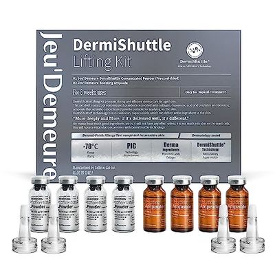 JEU&#39;DEMEURE Collagen, Peptide, Hyaluronic Acid Serum, Instant Face Lift Korean skin care Serum for Anti-Aging, Microneedling, Skin-Firming, Brightening, Hydrating for Face &amp; Eye (without microneedle)