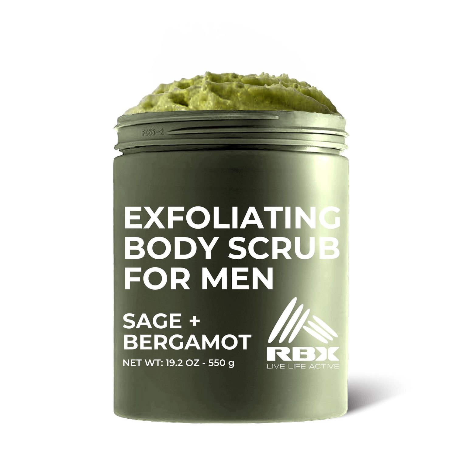 RBX Exfoliating Body Scrub For Men with Shea Butter Vitamin A and C, Moisturizing Hydrating Body Scrub for Healthy Skin