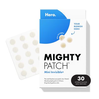 Hero Cosmetics Mighty Patch Mini Invisible+ Patches - Extra Small Daytime Hydrocolloid Acne Pimple Patches for Covering Zits and Blemishes, Blends Into Skin and Barely There (30ct 10mm Patches)