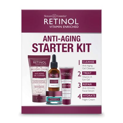 Retinol Anti-Aging Starter Kit - The Original Retinol For a Younger Look - [4] Conveniently Sized Products Perfect For Travel or First Time Try - Cleanse, Treat, Repair &amp; Hydrate On-The-Go