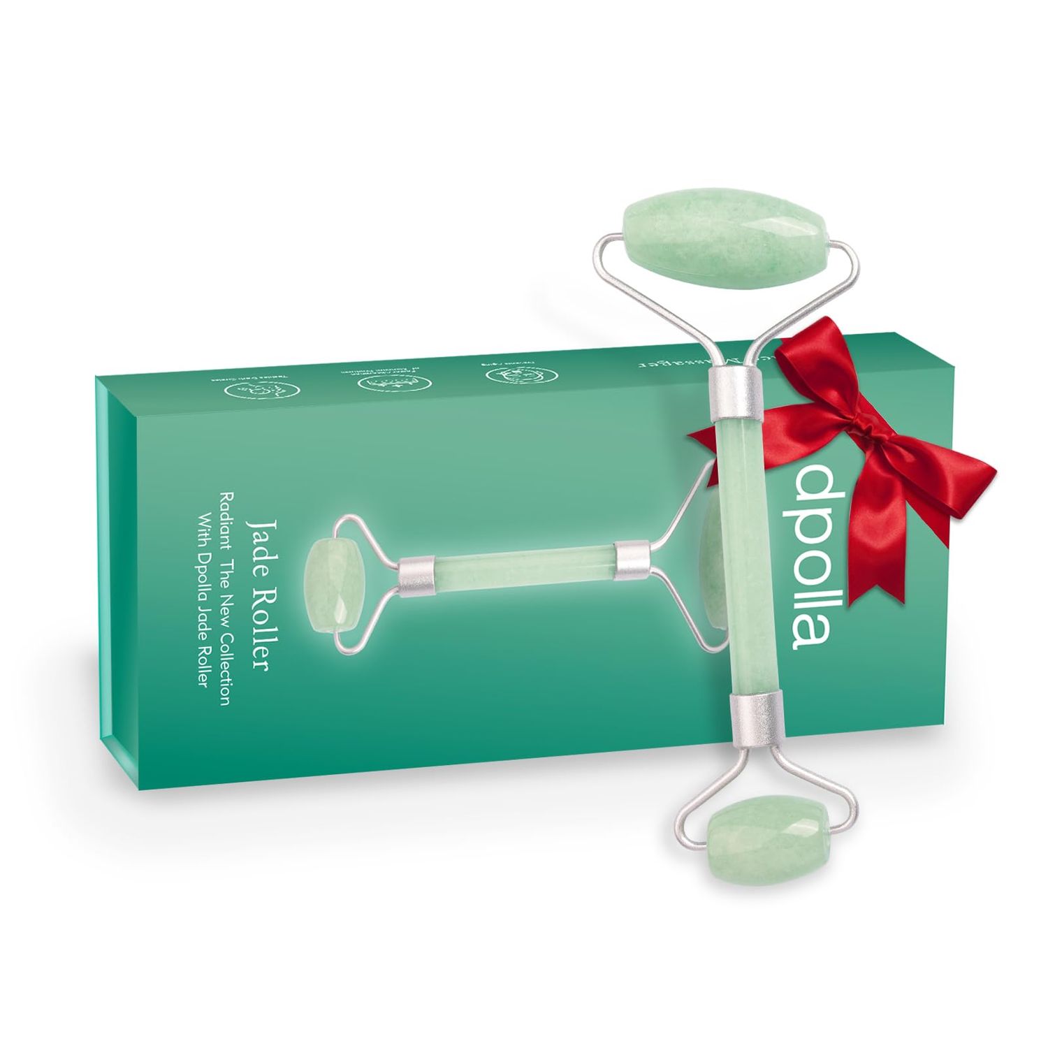 Jade Roller for Face Dpolla Dual-Sided Facial Massager with Small Eye Roller for Reducing Puffy Eyes and Wrinkles, Perfect for Womens Skin Care Routine