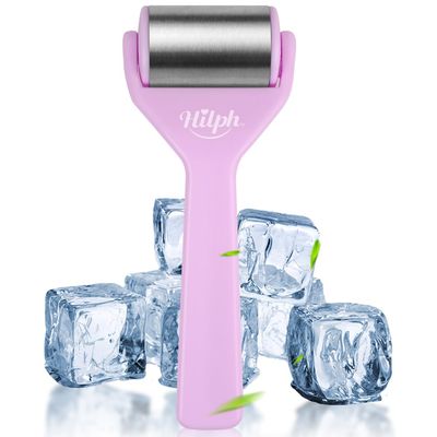 Hilph Ice Roller for Face Metal, Stainless Steel Ice Face Roller for Skin Care, Cold Facial Massager Roller for Puffiness, Eye Bags, Wrinkles, Fine Lines Anti-Aging (Purple)