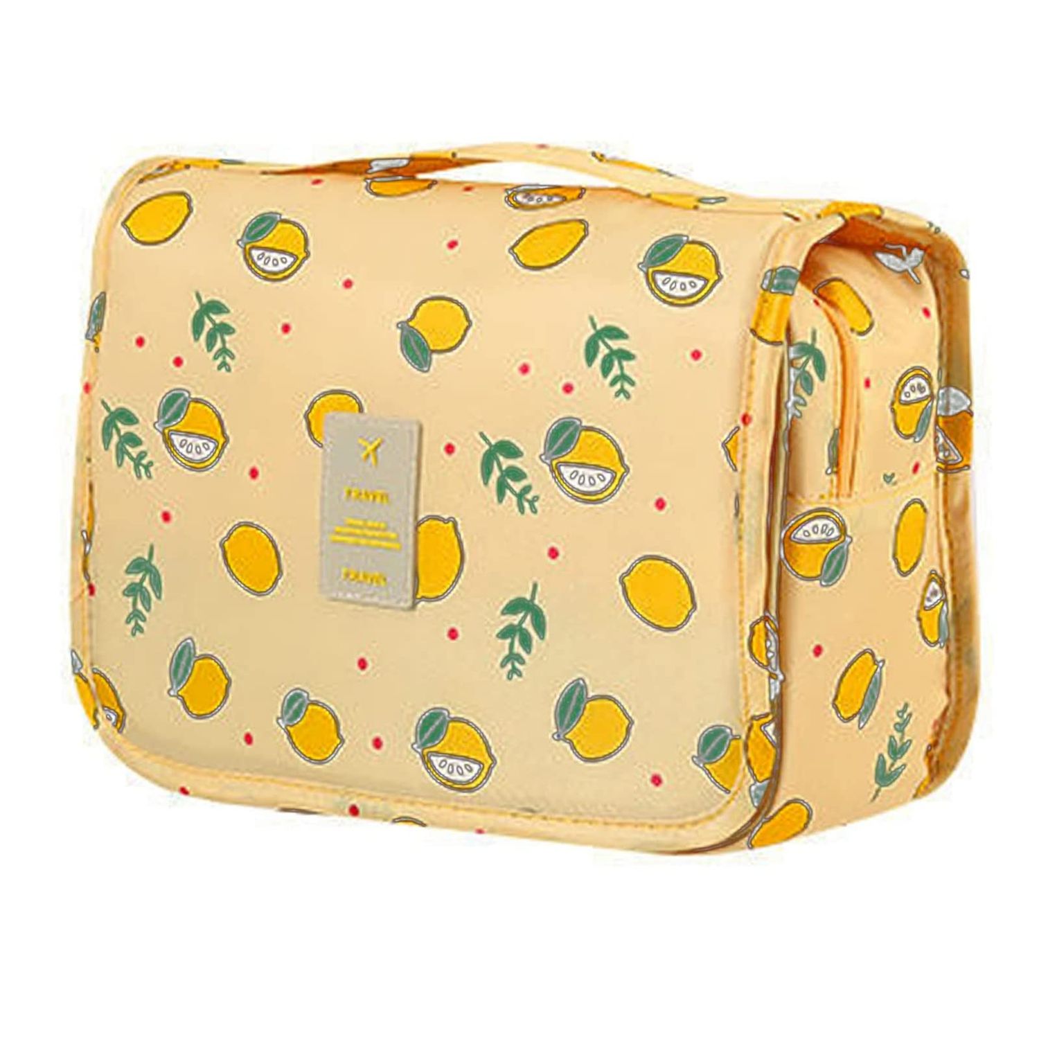 SxoSyo Premium Toiletry Bag for Women Hanging Makeup Organizer Travel Bag for Toiletries Cosmetic Bags Waterproof Shower Bathroom Bag with Hook (Yellow lemon)