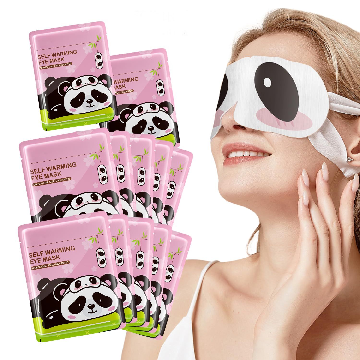 IREV 12 Pack Steam Eye Mask, SPA Warm Sleep Eye Mask, Disposable Heated Eye Mask for Dark Circles, Puffy Eyes, Relief Stress Eye Fatigue, Travel Essentials &amp; Relaxation Gifts for Women
