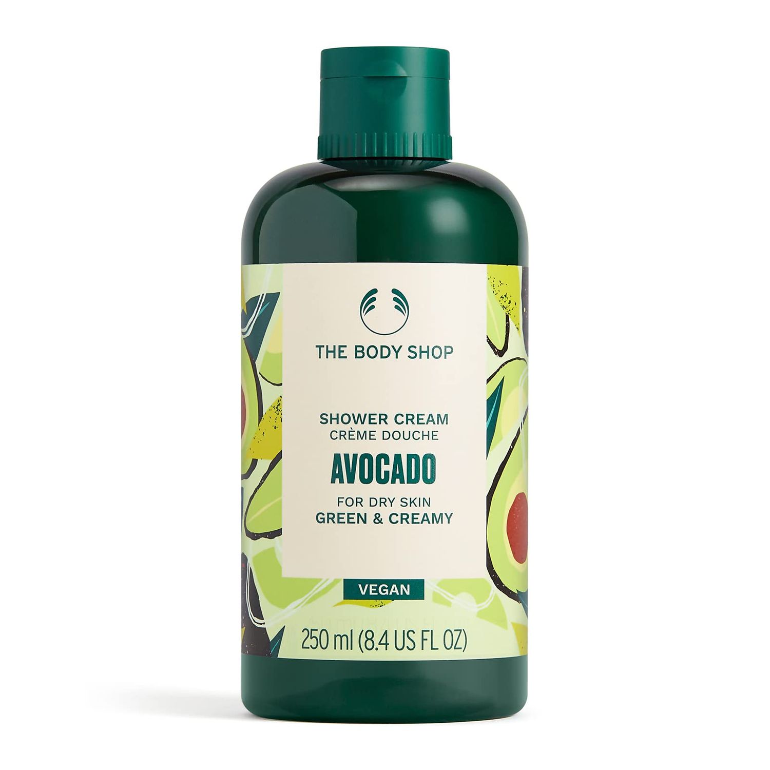 The Body Shop Avocado Shower Cream, for Dry Skin - Cleanses and Nourishes - Vegan - 8.4oz