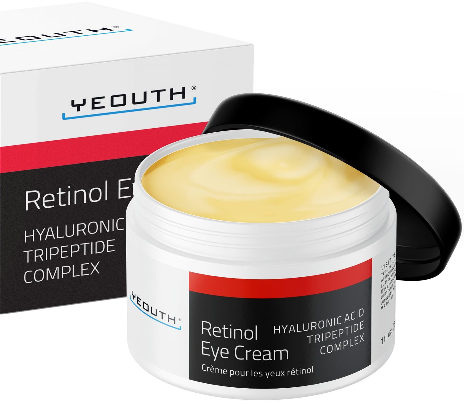 YEOUTH Retinol Eye Cream with Hyaluronic Acid - Hydrating Under Eye Cream with Retinol for Eyes for a Refreshed Appearance - Retinol Cream for Face &amp; Eye Care 1oz - Paraben Free Eye Cream