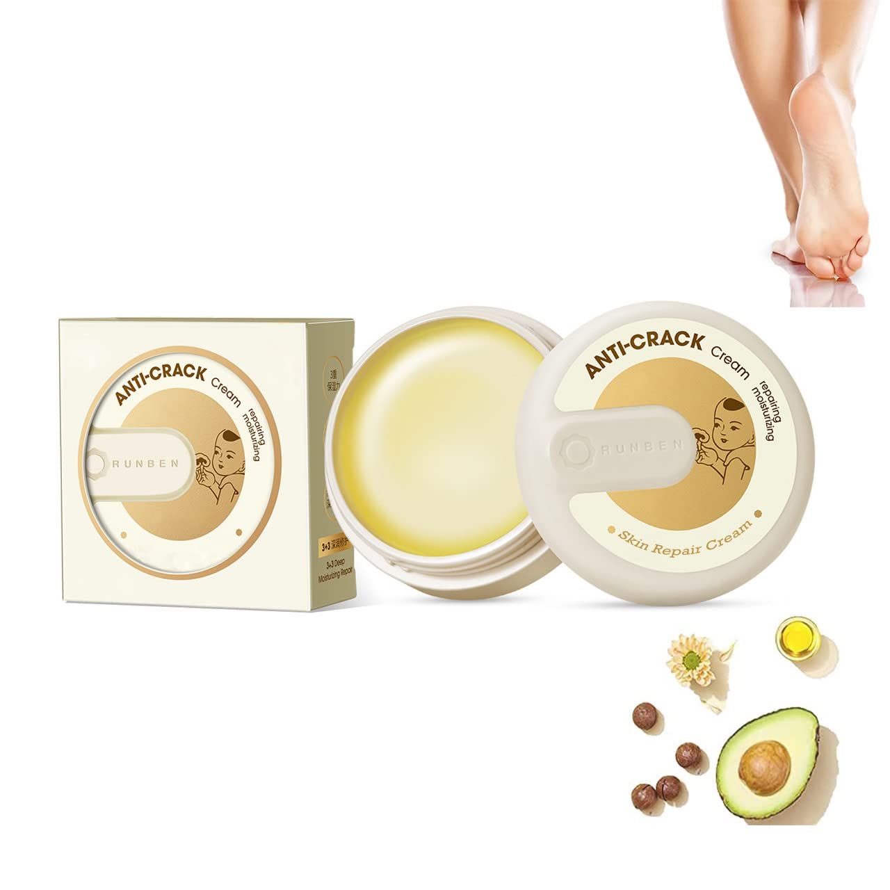 SURORAIN Foot Repair Cream,Moisturizing Foot Cream For Dry Cracked Heels Callus Remover Hand Cream Foot Cream Advanced Repair Cream Body Moisturizer for Very Dry Skin 0.53 Ounce