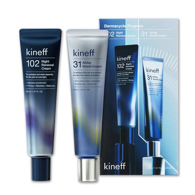 Kineff Dermacycle Program All-day &amp; Night 2-Pack Cream for Face, 31 All-Day Shield Cream &amp; 102 Night Renewal Cream, Centella Asiatica and Niacinamide, Korean Skincare (New Package)